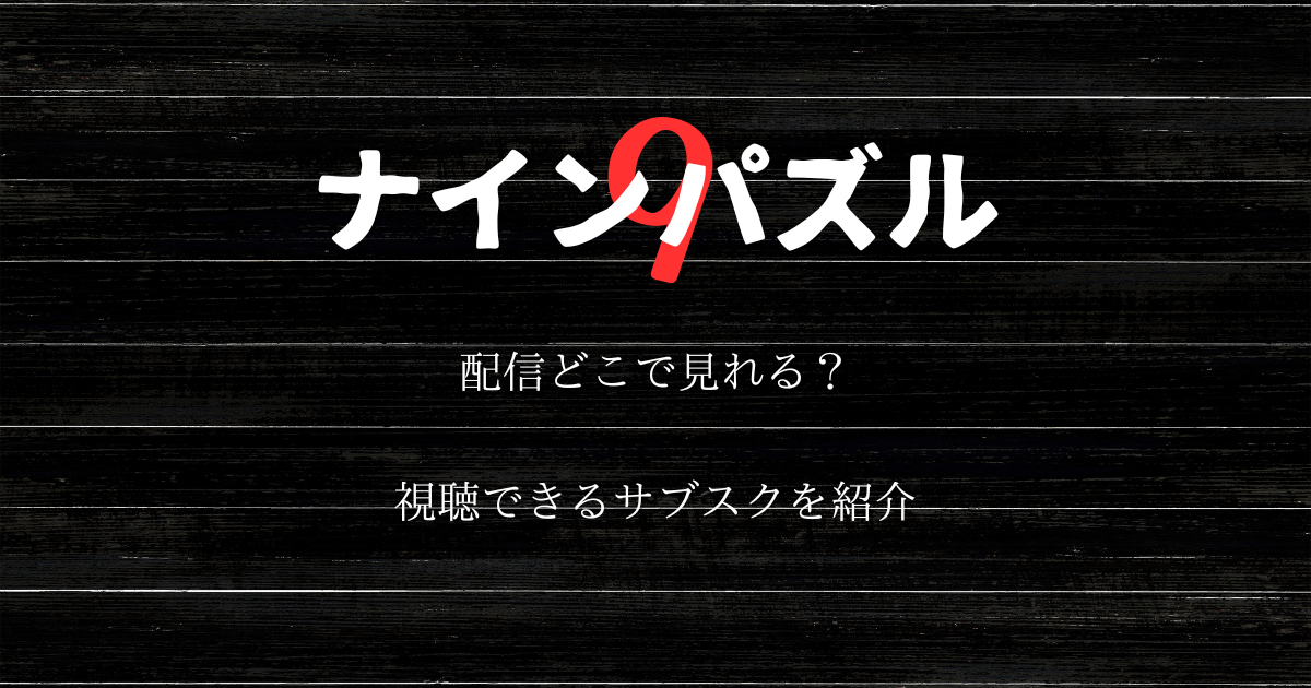 韓国ドラマ『ナインパズル』の配信どこで見れる？視聴できるサブスクを紹介