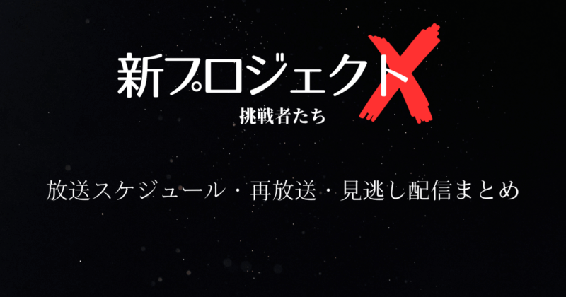 『新プロジェクトX』放送スケジュール・再放送・見逃し配信まとめ