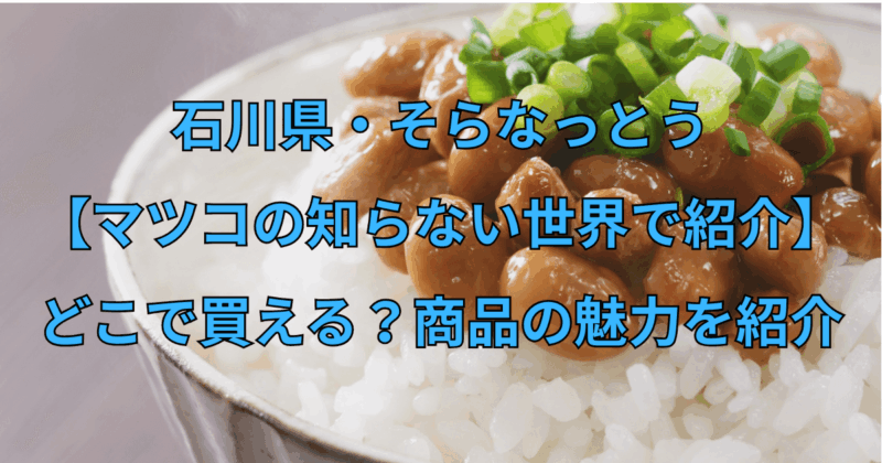石川県・そらなっとう【マツコの知らない世界で紹介】どこで買える？商品の魅力を紹介