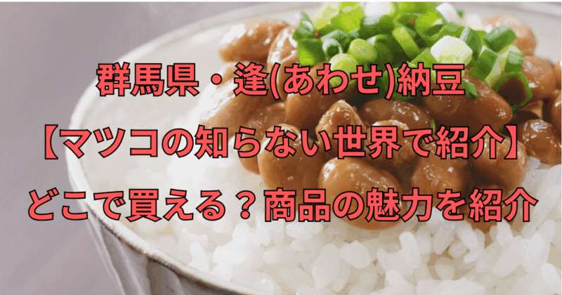 群馬県・逢(あわせ)納豆【マツコの知らない世界で紹介】どこで買える？商品の魅力を紹介