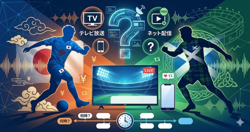 【サッカー日本代表】スコットランド戦のテレビ放送と配信はどこで見れる？時間は何時からも解説