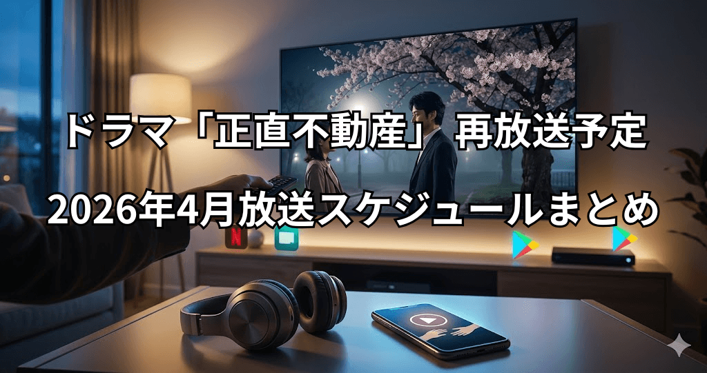 ドラマ「正直不動産」 再放送予定：2026年4月放送スケジュールまとめ